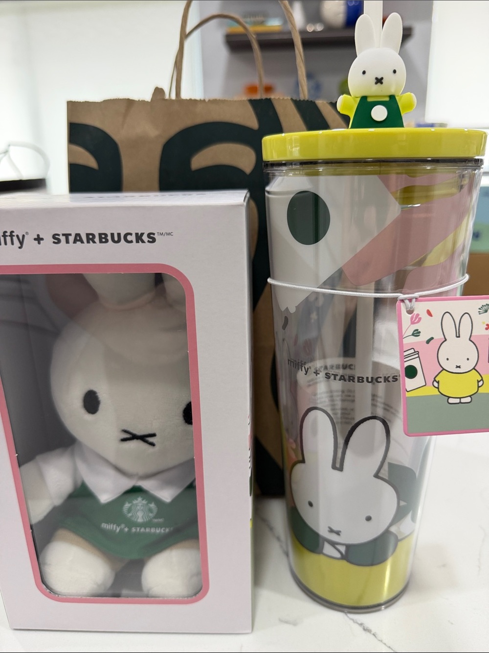 New Limited Starbucks x Miffy Plush & Yellow-Accented Tumbler and Plush
